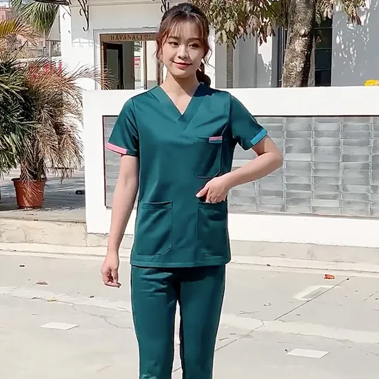 짧은 소매 탑 바지 여성 간호사 스크럽 병원 유니폼 세트
